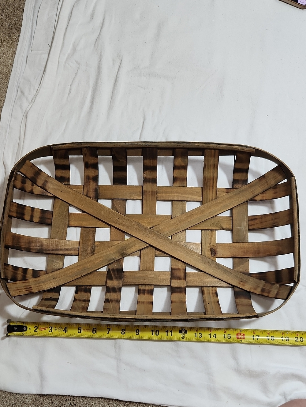 Handwoven Wooden Tobacco Basket - Brown